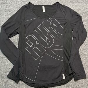 Under Armour HeatGear Run Long Sleeve Top Women’s L Black Mesh